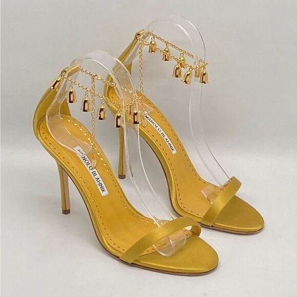 Manolo Blahnik Campanillasan 105MM Satin Sandals size 37 - Picture 4 of 13